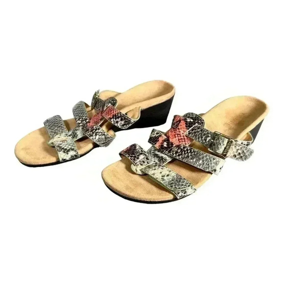 Vionic Radia Sandals Shoes Women's 6 Wedge Pink Snake Print Leather 37 - Picture 3 of 8